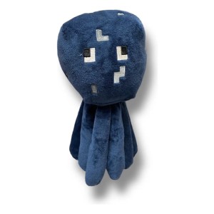 Peluche De Felpa Calamar Minecraft Mediano Mundogeek Azul Oscuro