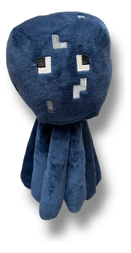 Peluche De Felpa Calamar Minecraft Mediano Mundogeek Azul Oscuro