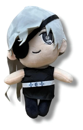 Peluche Mediano Quanxi ( Chainsaw Man ) Mundogeek Negro Con Gris