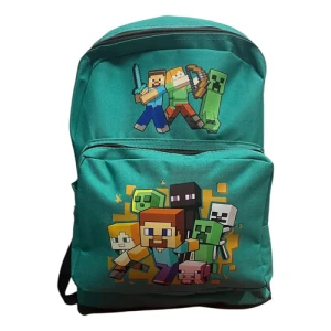 Mochila Escolar Grande Y Resistente Minecraft Unico