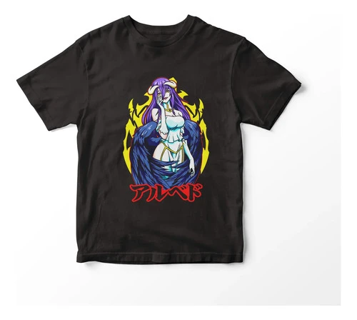 Remera Camiseta Anime Overload Mundogeek Negro Albedo Xxl