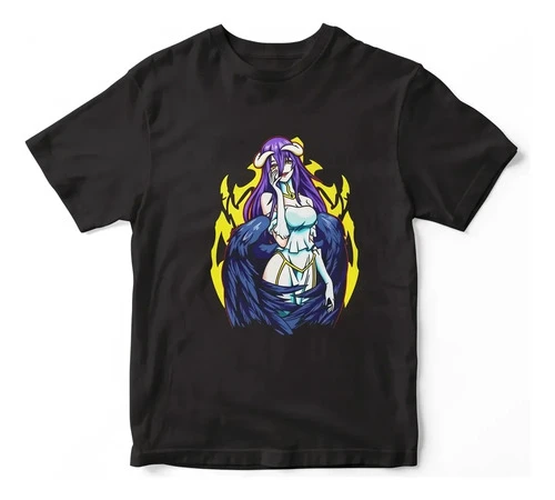 Remera Camiseta Anime Overload Mundogeek Negro Albedo 6